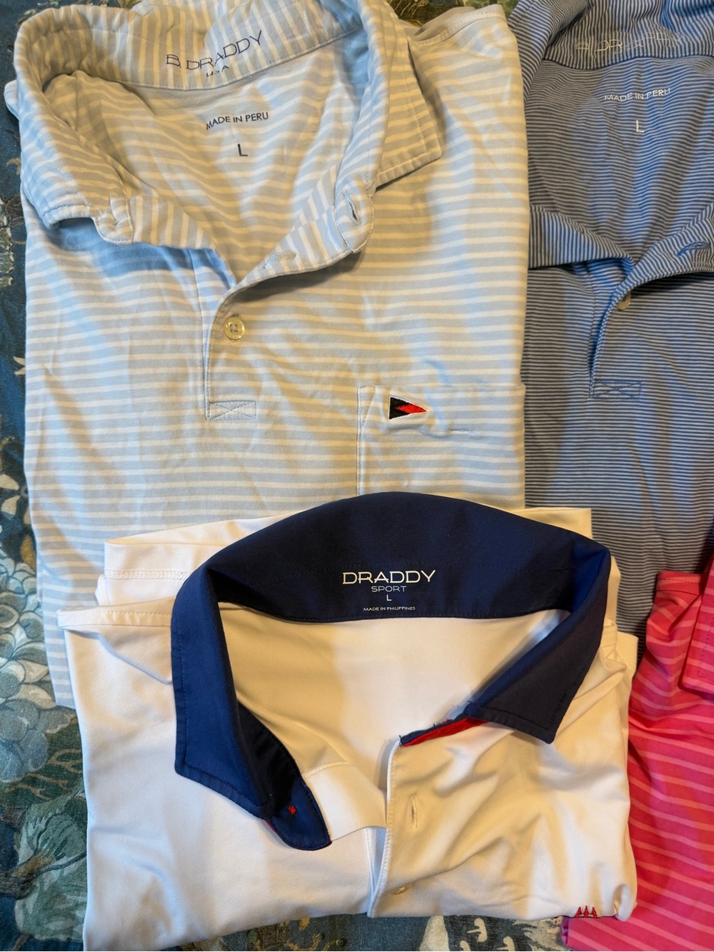 5 Pack B. Draddy Men’s Golf Short-Sleeve Polos - Picture 2 of 8